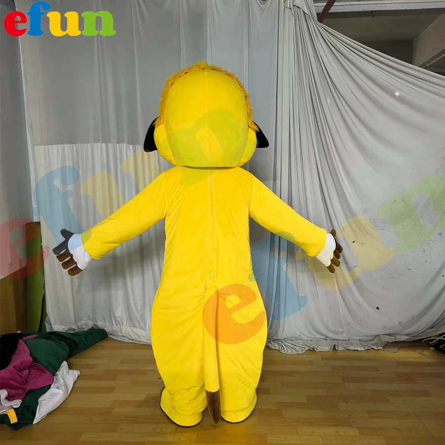 Efun MOQ 1 PC Custom  Yellow Raccoon Mascot Costume Adult Cartoon yellow lion Character Costume for Sale