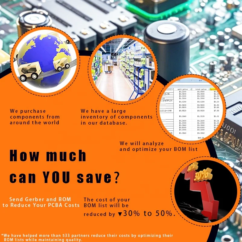 FS PCBA Manufacturing SMT POP No Stock Available Need BOM Gerber File Custom Motherboard Control PCB Circuit Board Assembly PCBA