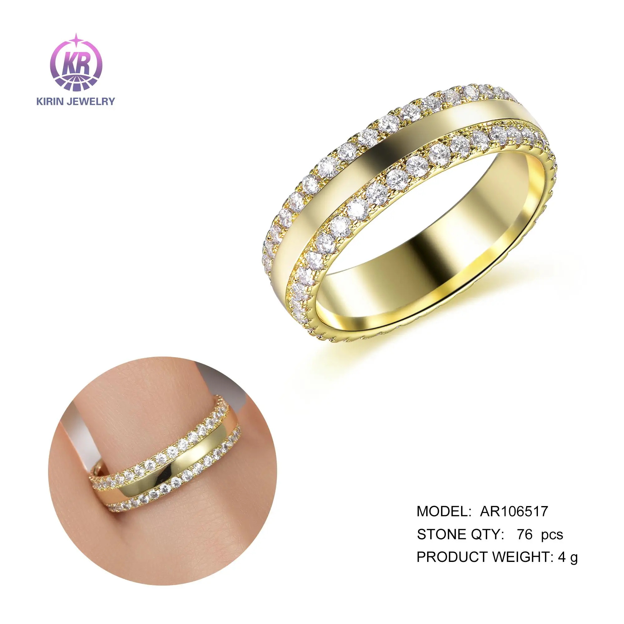 New type gold plated wedding crystal unisex rings 925 sterling silver jewelry set women and men silver rings