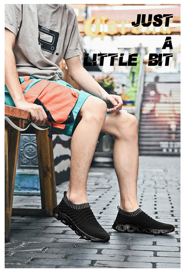 Men'S Summer Large Size Sports 45 Slip-On Socks Design 46 Breathable Fly-Knit Uppers 47 Running Shoes 10
