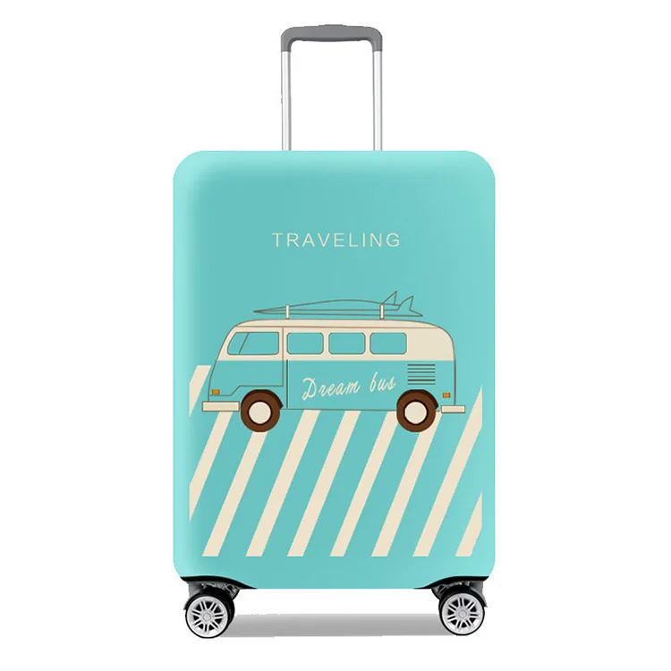 Cute 3D Blue Dot Circle Pattern Luggage Protector Travel Luggage Cover Trolley Case Protective Cover Fits 18-32 Inch