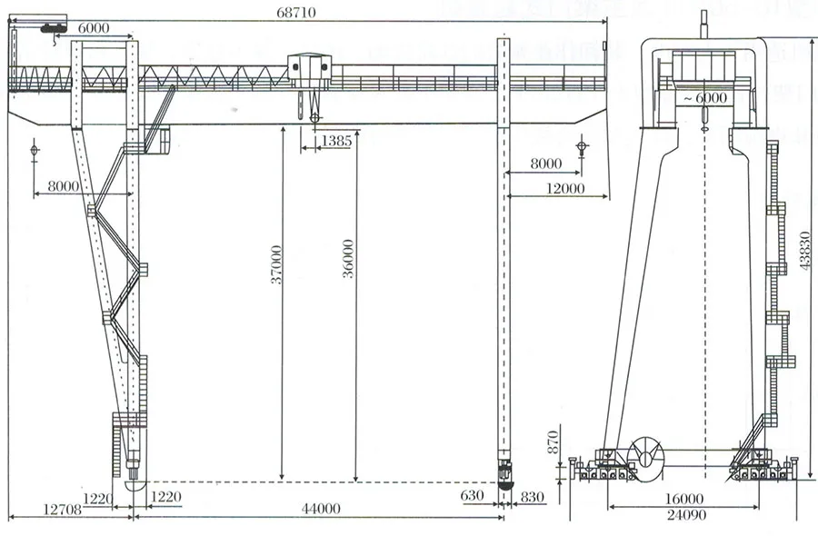 rtg 集装箱龙门起重机 50ton 200 吨双梁自由旋转柴油司机
