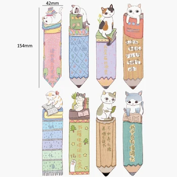 50Pcs Colorful Cat Bookmark Clips - Cute Animal Shaped Paper Clips For Reading