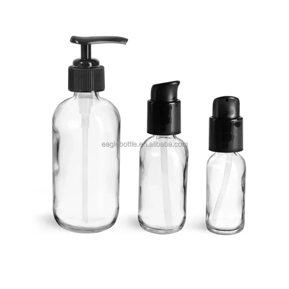 2oz Boston Round Clear Glass Bottles Mini Travel Wellness Shot Glass