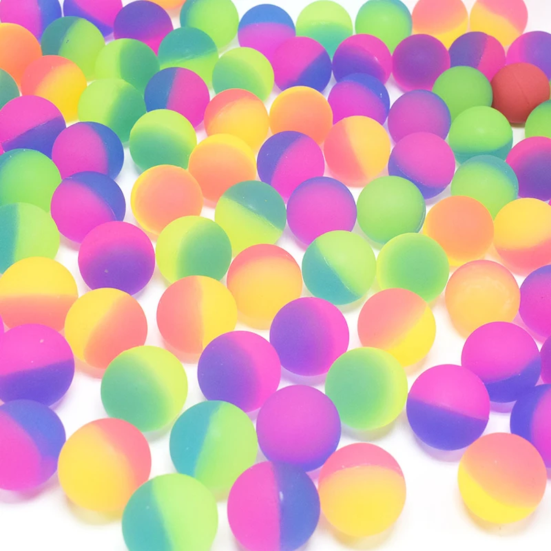 Wholesale Customizable Colors & Size Cheap Floating Dual Color Mix Bulk Bouncy Toy Ball Promotion Skip & Jumping Toy
