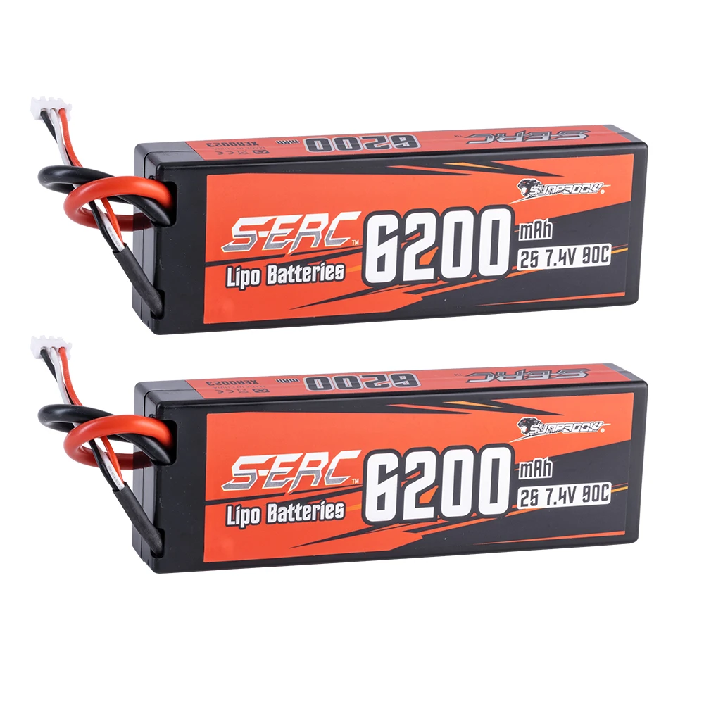 Batería Sunpadow Lipo 7.4V 2200mAh 40C 2S1P Con Conector T, Para Drones Y Coches RC