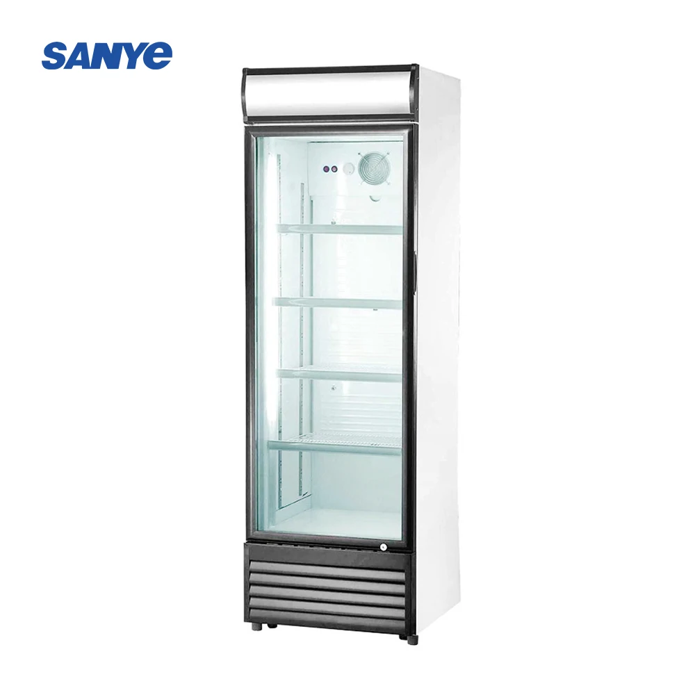Glass Vertical Freezer Refrigeration Single Door Glass Freezer For