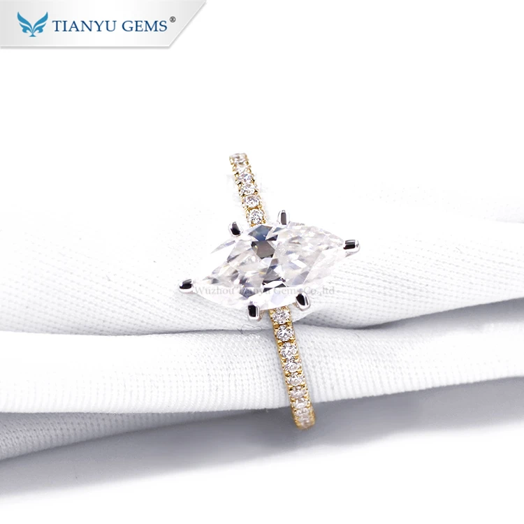 Tianyu Gems Moissanite 14k Yellow Gold Purity Engagement Rings 1ct