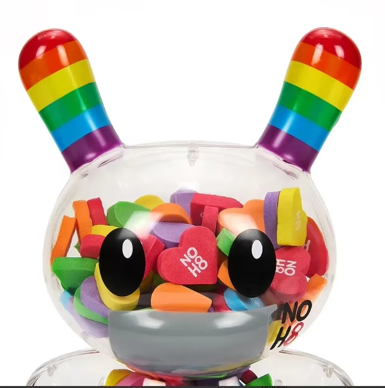 Custom Mini Bear Coloring Figure High Quality PVC Designer Figurine Transparent ABS Plastic Colorful Transparent Toy Animal