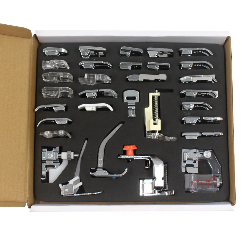 Набор прижимных лапок 32 шт. портативный дизайн для швейной машины с низким хвостовиком детали швейных машин Brother Singer Janome