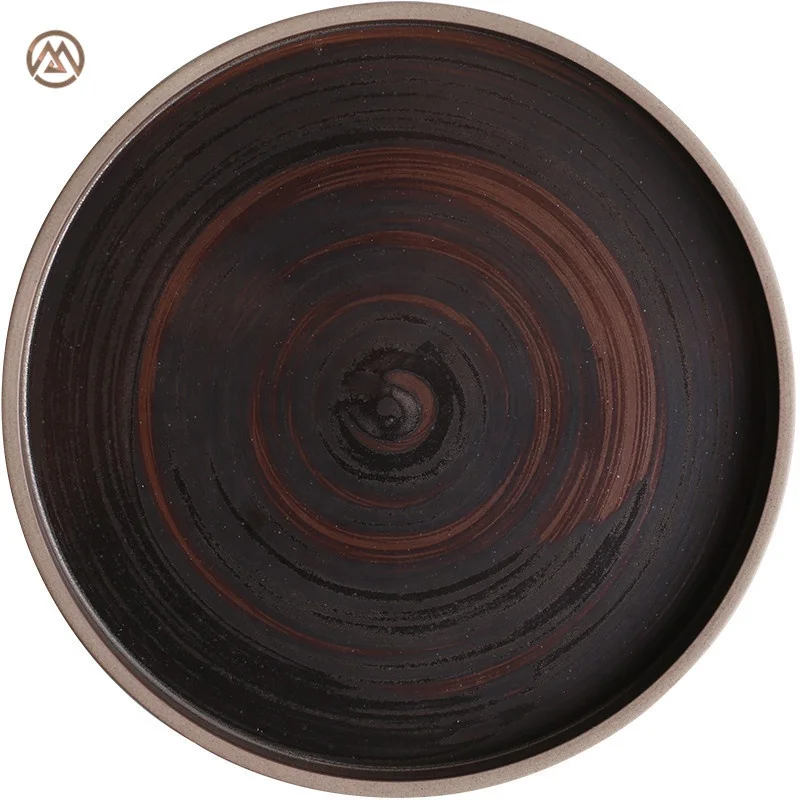 Matte Brown Hand Painted Stoneware Tableware Sets Wholesale Ceramic Dinnerware