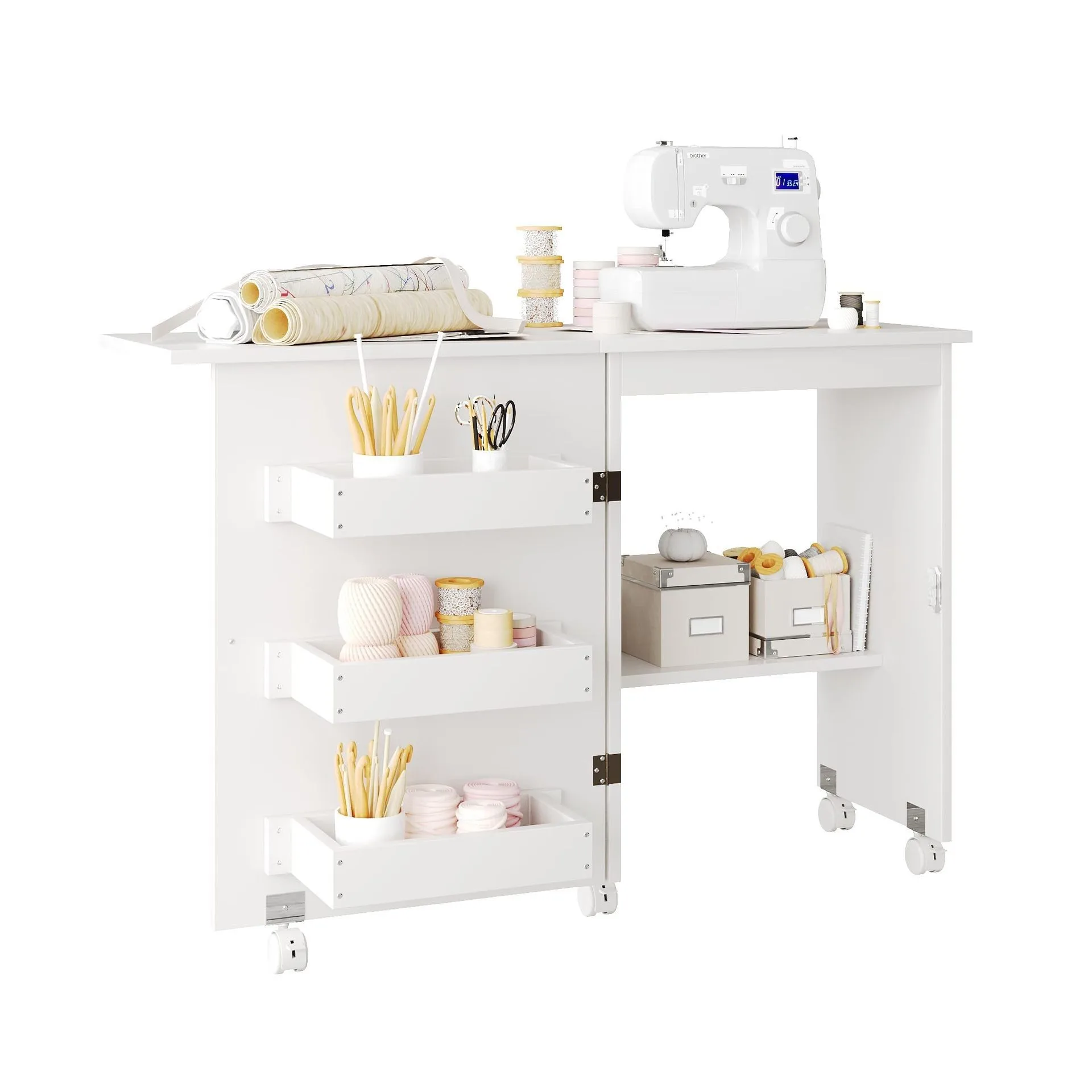 Table D'extension Pliable Pour Machine à Coudre - Grand Plateau De Travail Pour Projets De Couture - Compatible Modèle 4411