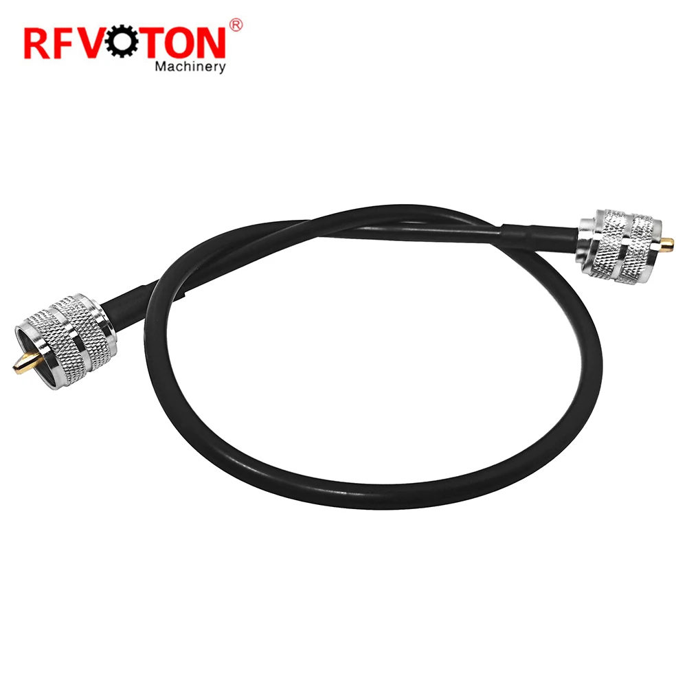 Factory supply Uhf PL259 Male Plug to Uhf male Rg58 Jumper Cable Assembly Pigtail (rf) coax coaxial ROHS in stock 50cm