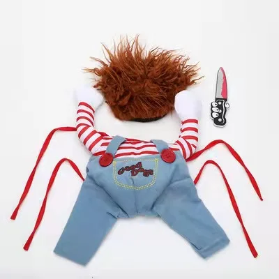 Cosplay Ropa Para Perro Chucky Dog Halloween Costume Funny Chucky Doll  Holding A Knife Small Dog Clothes - Buy Dog Halloween Costumee,Chucky Doll  Small Dog Clothes,Cosplay Ropa Para Perro Chucky Dog Halloween