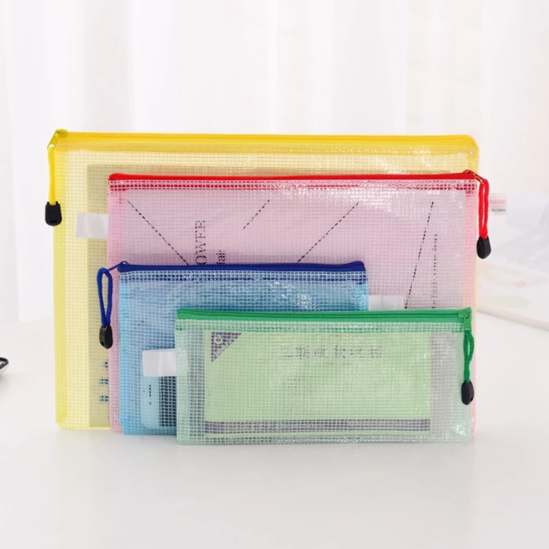 Plastic Mesh File Folder Custom Document Pvc Document Bags With Zipper for Documents and Receipt