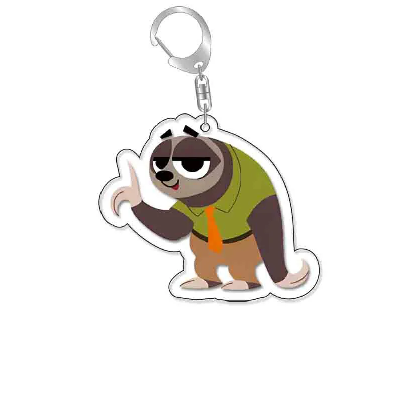 Factory Custom Zootopia Animal Printed Keychain Creative Cute Cartoon Acrylic Key Ring Plastic Keychains