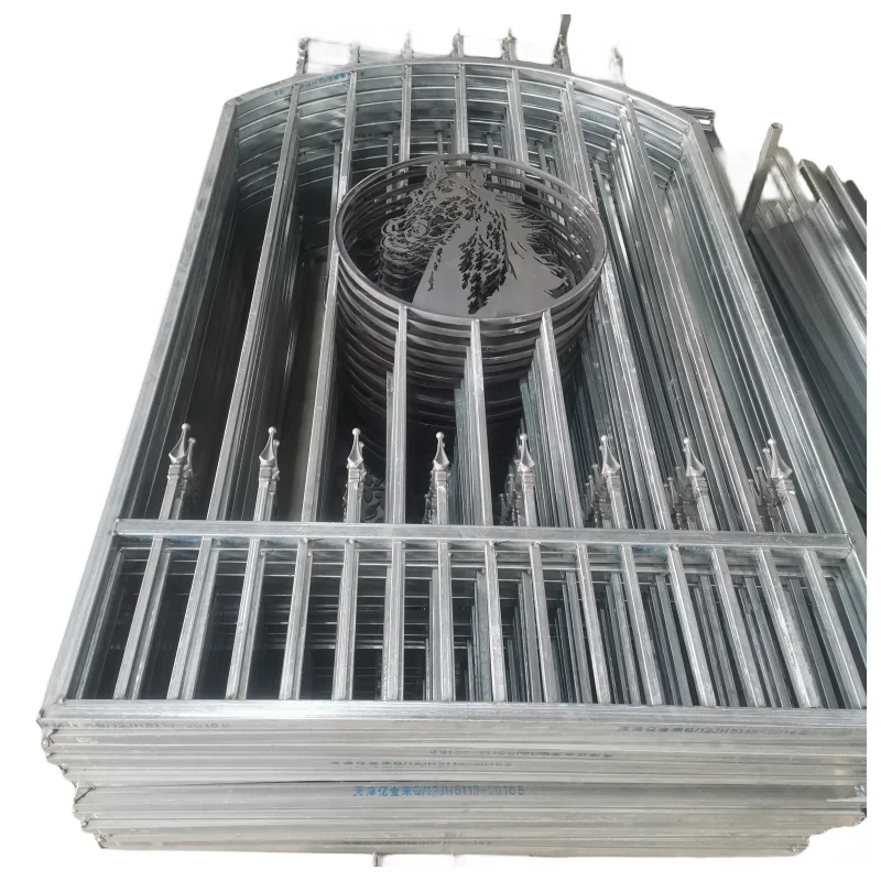 Factory Direct Sales 20ft 18FT 16FT 14 FT Steel Gates Galvanized Steel Fence Gate Wrought Iron Gate With Horse Deer Cow