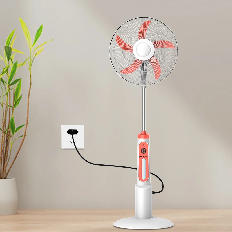 New Product Solar Powered Fan 12V Rechargeable 16 Inch Outdoor Floor Standing Solar Battery Charger Fan With Remote