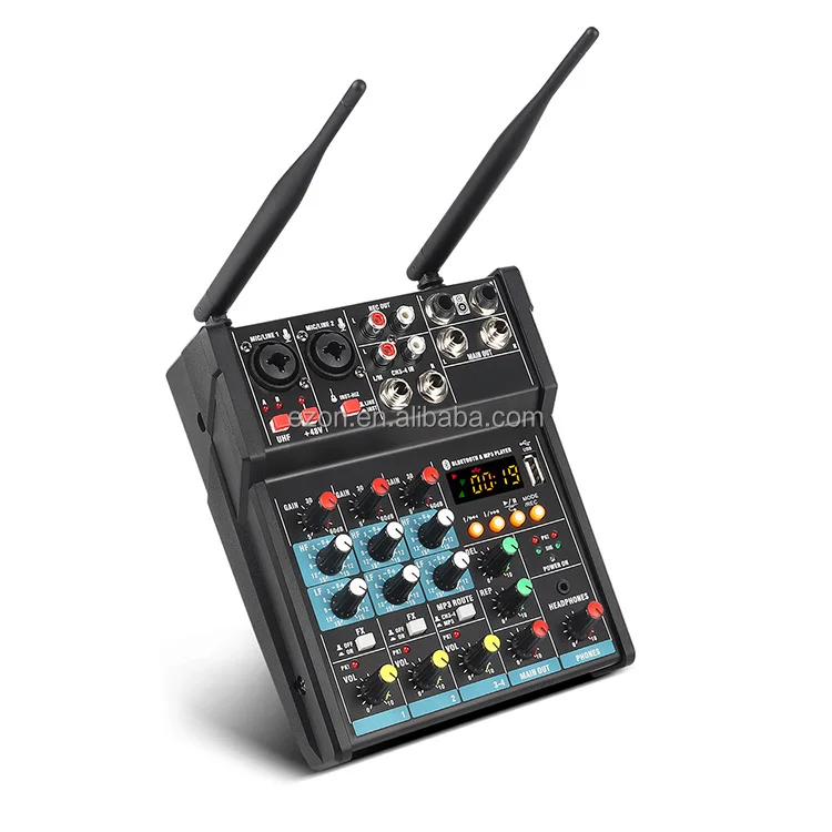 Audio Mixer Console With Microphone/portable Mini 4 Channel Mixer Dj Controller/4 Channel