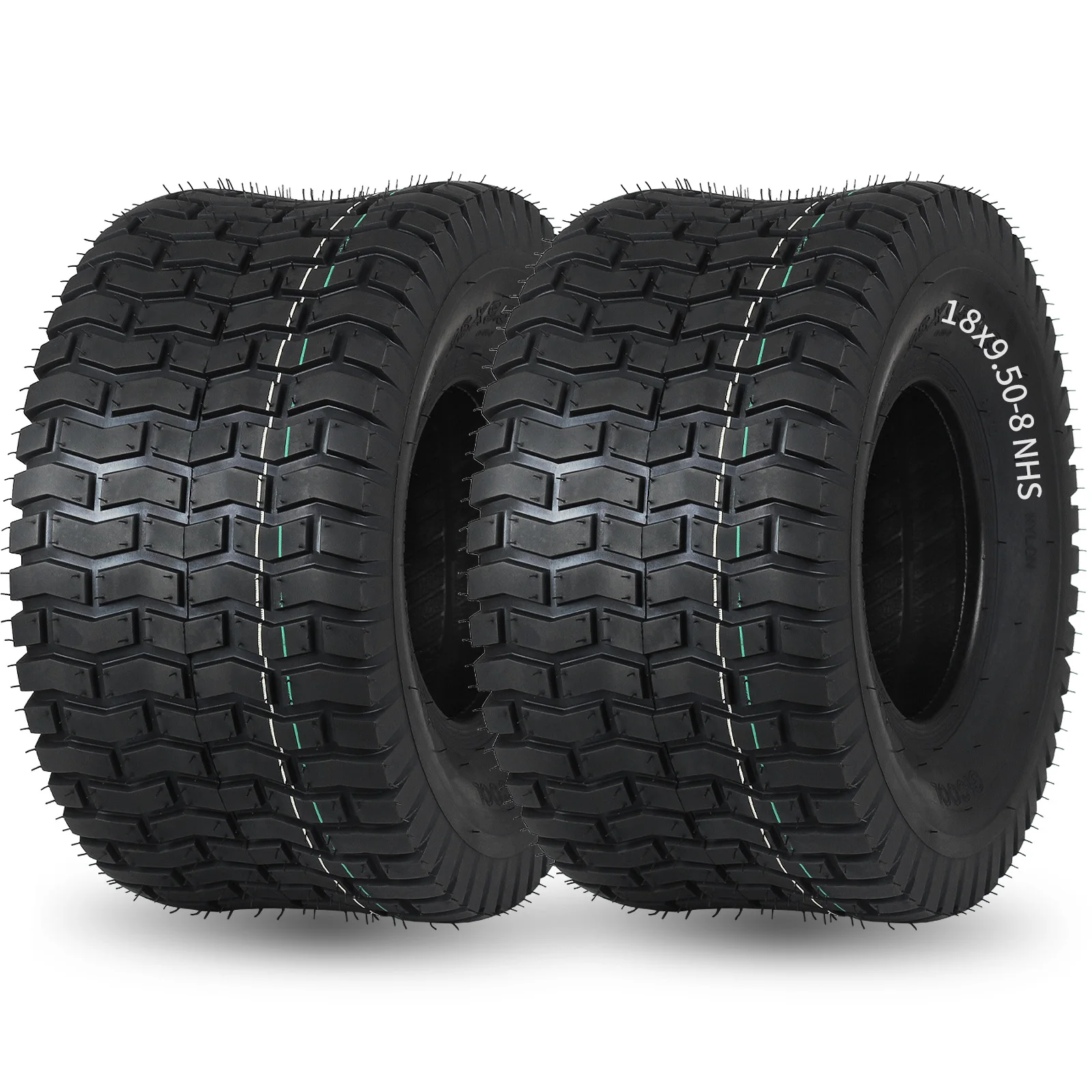 18 x 9.50-8 Turf-V Pattern Lawnmower Tire, 18x9.5-8 for Tractor Riding Lawnmowers