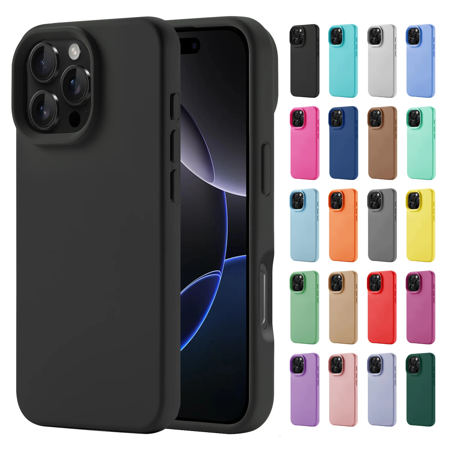 For iPhone 17 Pro Max Ultra Soft Silicone TPU Colorful Phone Case With Micro Fiber Mobile Phone Shell for iPhone 17 16 15 14