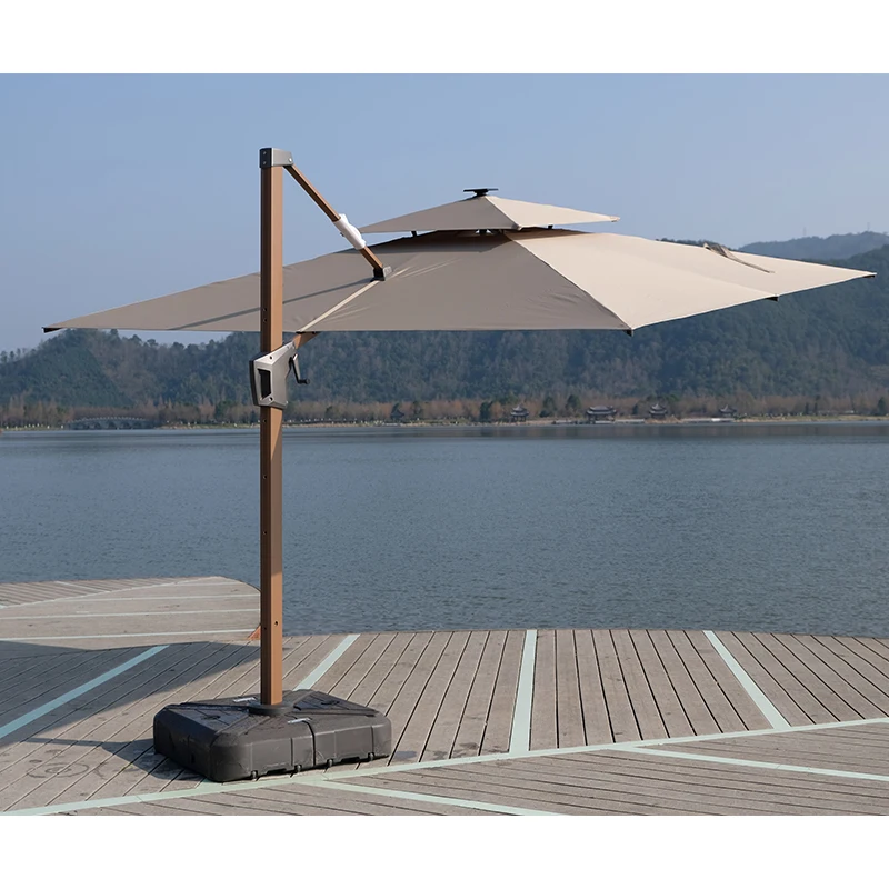 Garden Giant Cantilever Parasol Umbrella Electric Cantilever Square