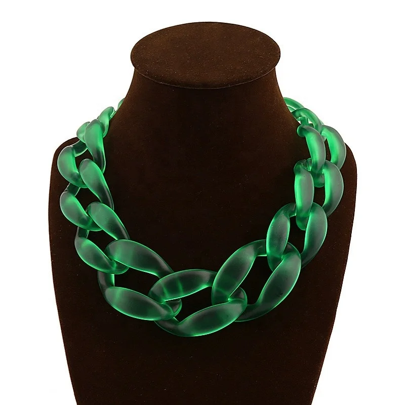 Fashion Punk Big Acrylic Chain DIY Women Statement Necklace