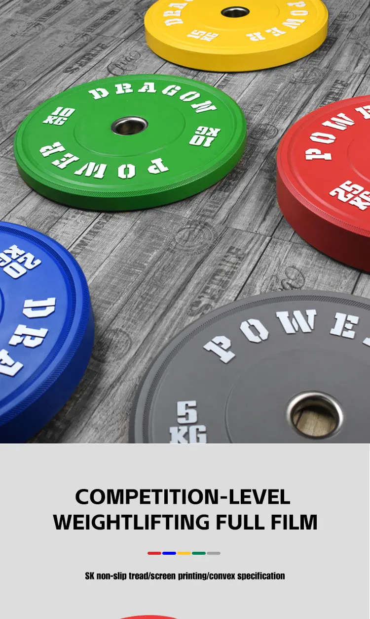 Weight Barbell Plate Fitness Gym Bumper Plates Rubber Weightlifting