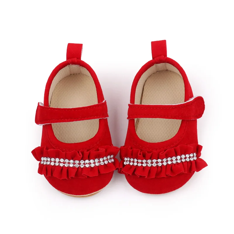 Rhinestone Design Soft TPR Outsole Prewalker Baby Girl Shoes Baby Walking Shoes for Girls supplier