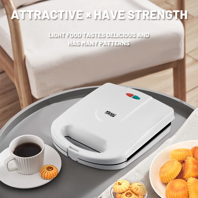 DSP Electric Snack Machines Household Automatic Bread Mini Machine Iron Waffle Toaster Baking Breakfast Cookie Maker