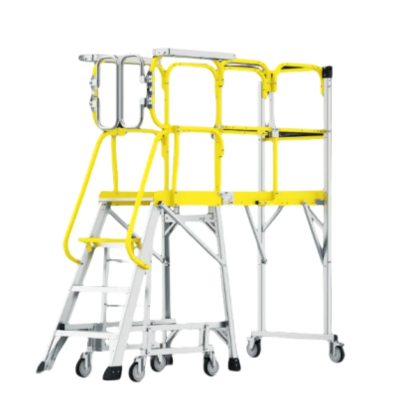 Customized Madular Aluminum Assembly Handrail Work Platform Stairs Aluminum Movable Step Work Platform Insulation Ladders