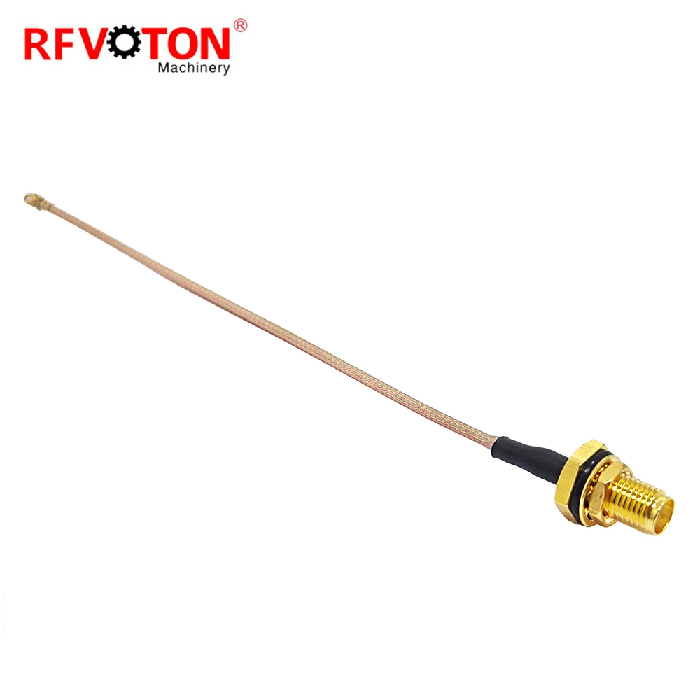 Factory SMA Female Jack Bulkhead  Waterproof  to UFL  U.FL  RG178 Female Right Angle  RA with Jumper Coaxial Cable Assembly 15cm