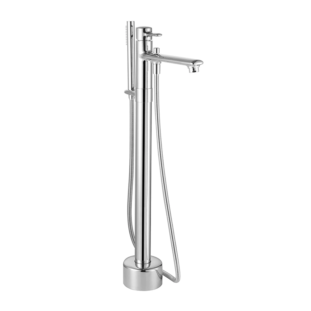 Thermostatic Hot Water Shower Bathtub Faucet Solid Brass Floor Freestanding Bathtub Tap Faucet Contemporary  used for the hotel