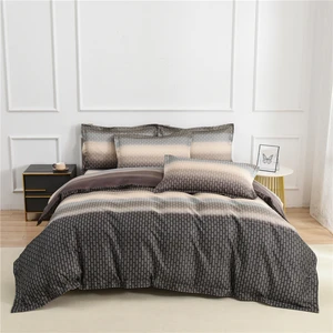 Soft Luxury Bed Sheets Set Cotton Custom 3D Printed Duvet Cover Queen Size Bedding Set