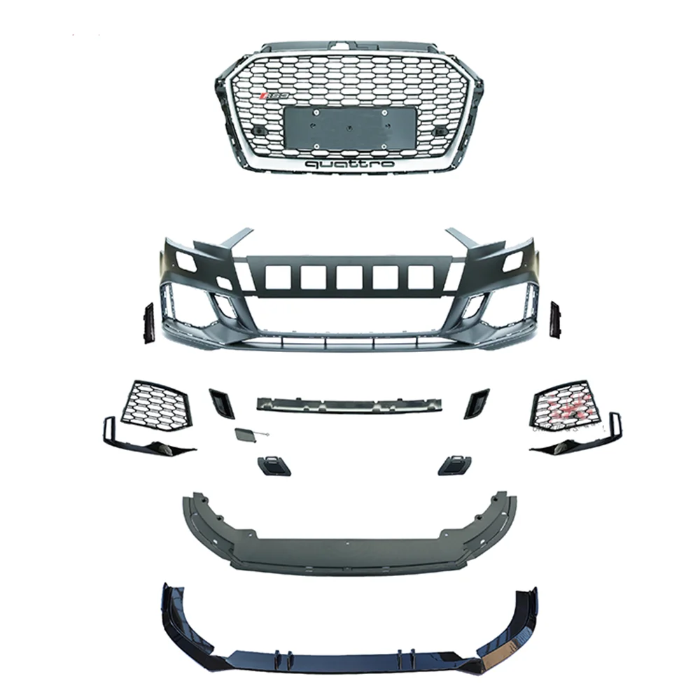 Front Bumper With grill For Audi A3 RS3 High quality Car accessories Auto Body Kitl for tuning parts PP Material 2017-2019