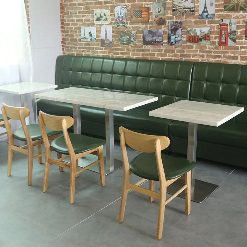 Luxury  Modern Furniture Commercial Service  Cafe Artificial Marble Cheap Restaurant Dinning Table and Chair Set