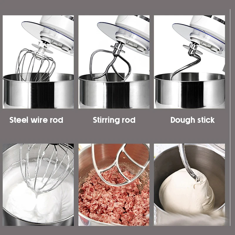 Миксер электрический пищевой MIGS 2022 с чашей вращающейся на 6 л, 8 скоростей