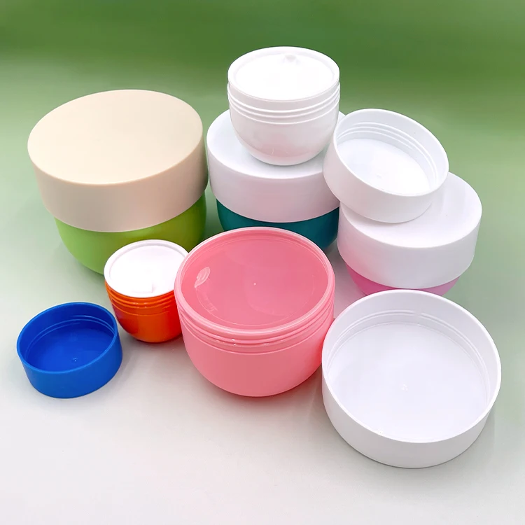 Color plastic screw cover cream jar with dust proof inside cover high-grade cosmetics bottle