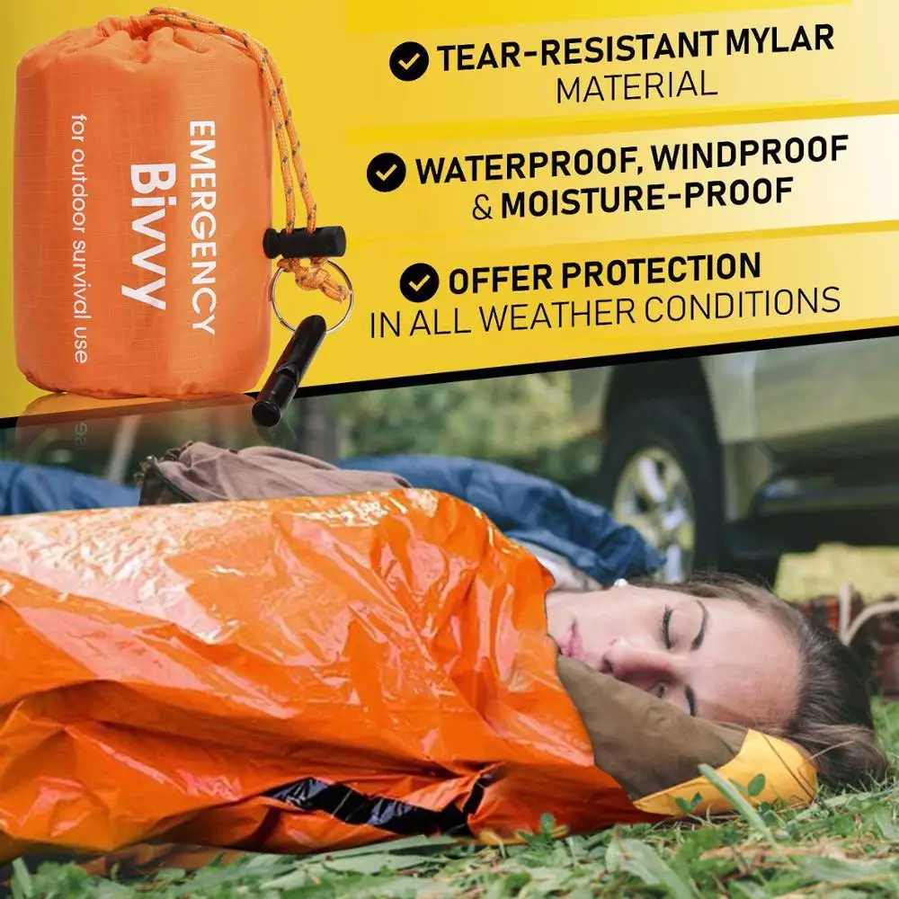 1-4 SAC DE couchage de survie d'urgence sac de Bivouac tente d'urgence