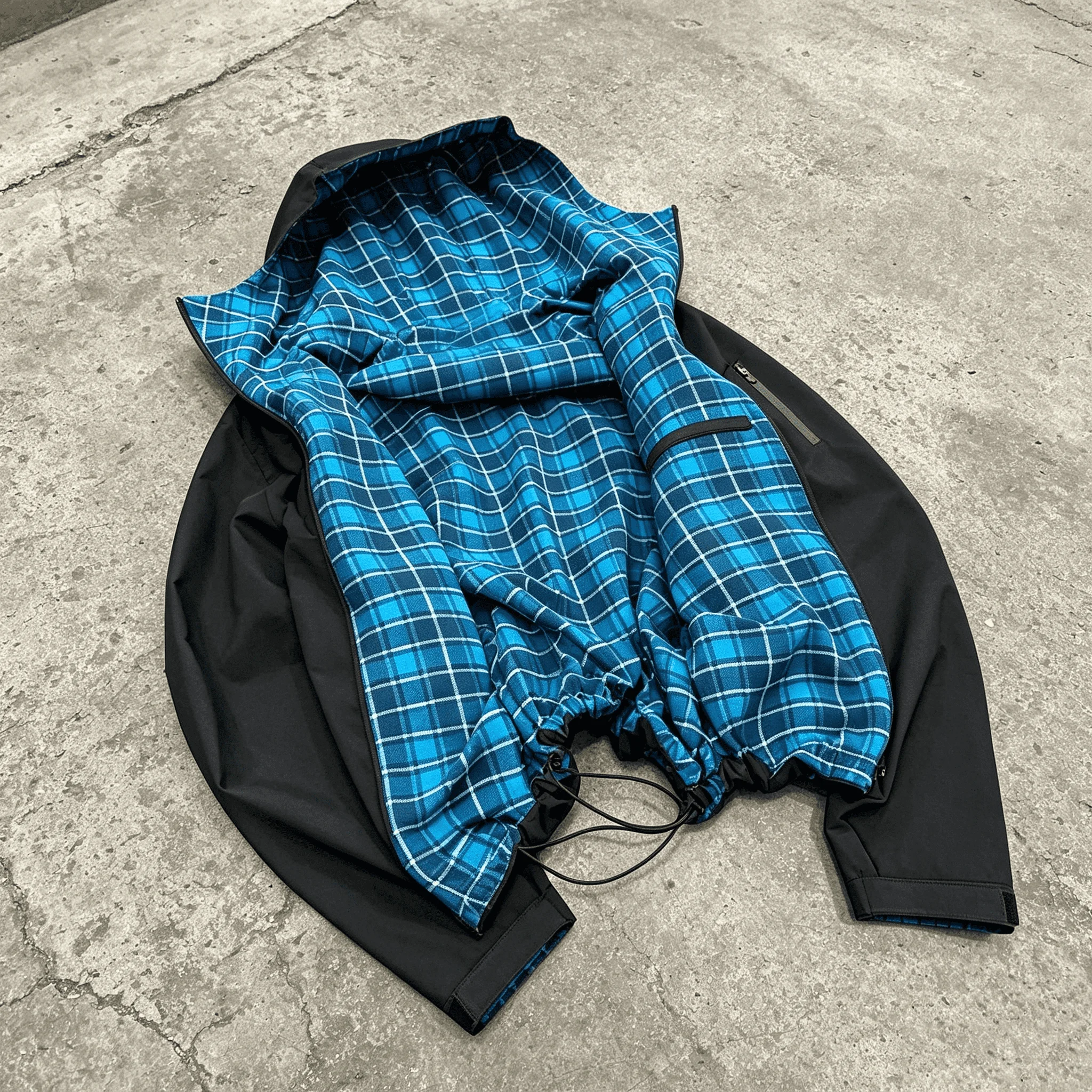 Custom Fashion Reversible All Plaid Print Design Windbreaker Nylon Zip up Jackets High Quality Waterproof Windbreaker Jacket gallery 2
