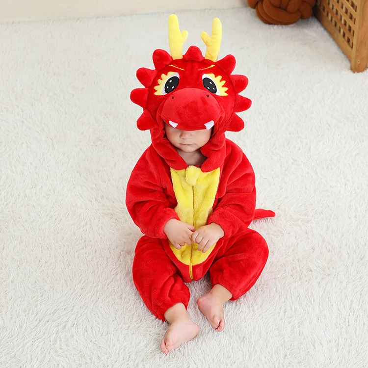 Michley 2023 New Design Wholesale Dragon Cartoon Baby Rompers Animal