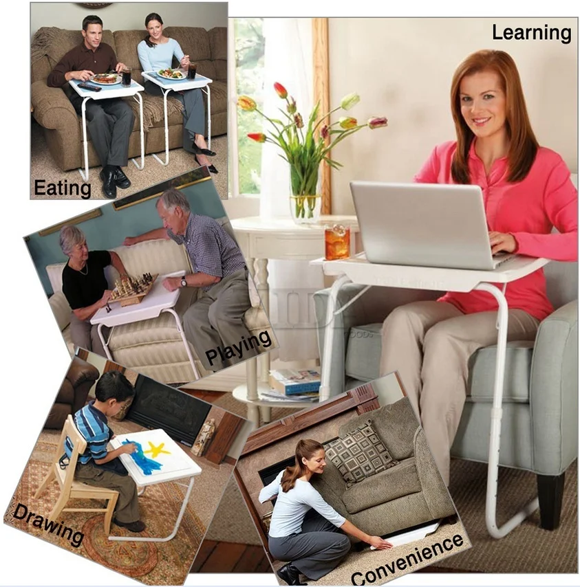 Adjustable Computer Table Folding Bed Side Sofa Side Table Working Laptop Desk Mate