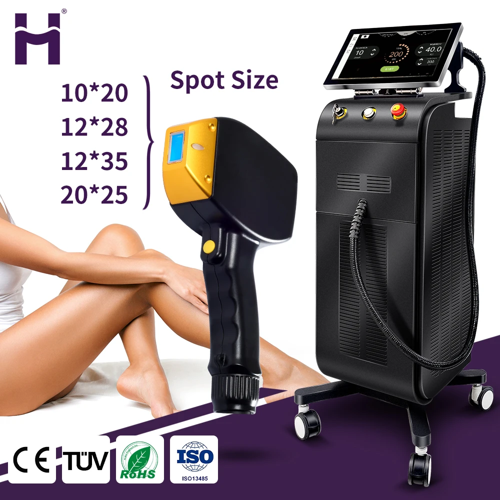 2025 Cloud Computing Dual or One Heads Ice Titanium CE TUV  600-2400W Diode Laser Hair Removal  Machine with Chain Foot Pedal