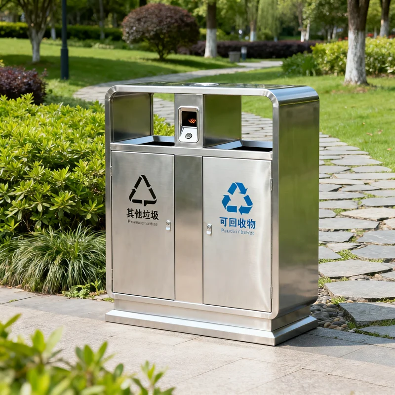 Recycling bin in the residential area