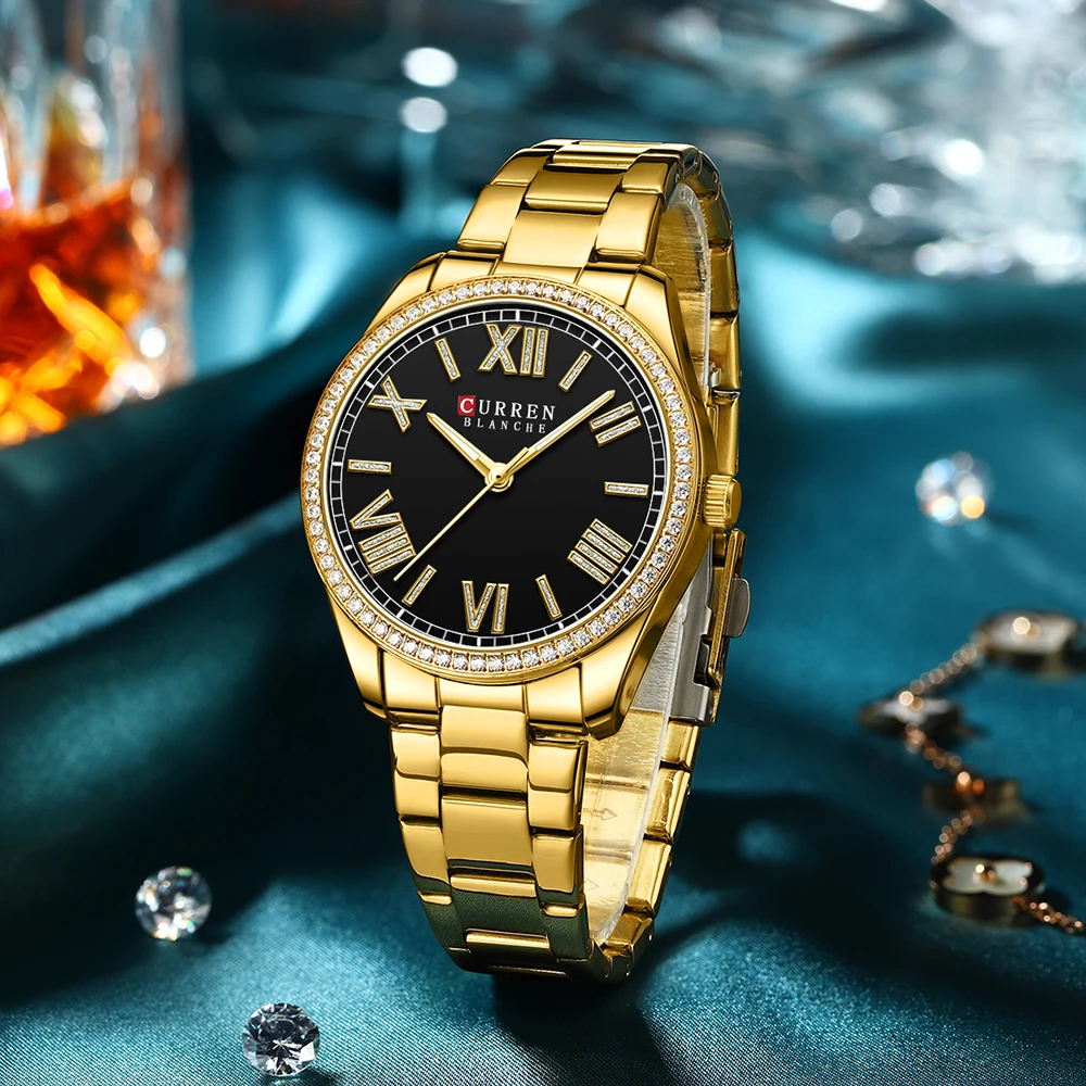 Ladies' CURREN Diamond Finish Luxury 5pc Jewellery Set - 9088 Luxury R –  Top G Watches