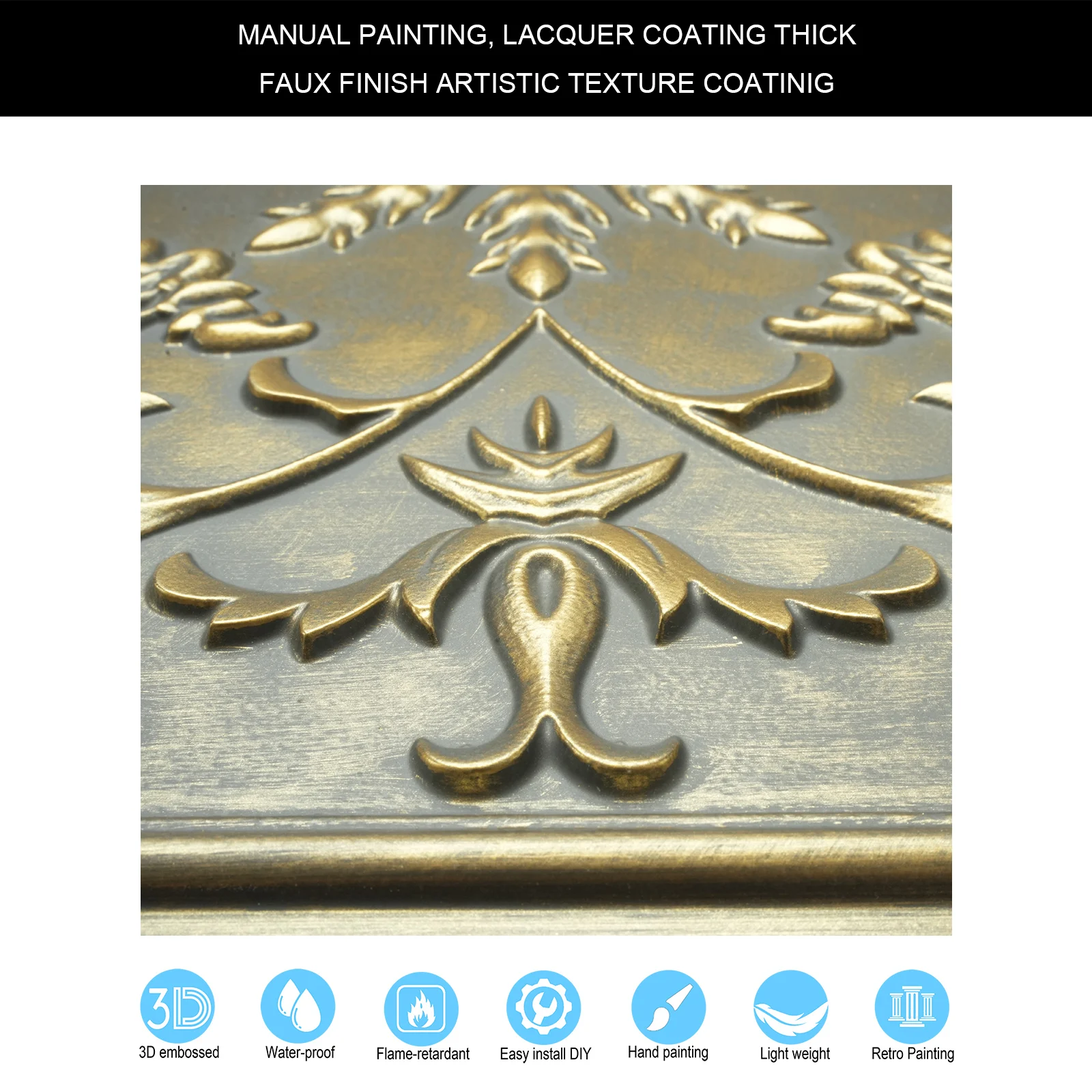 Faux Finish Distressed Wainscoting Ceiling Tiles Easy To Install Pvc ...