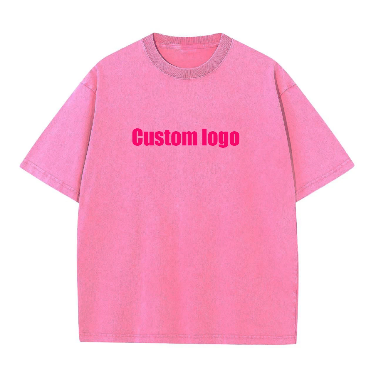 230G Oversized 100% Cotton Washed Effect Tees Custom Dtg Print Embroidery Graphic Vintage Acid Wash Boxy Tee Unisex