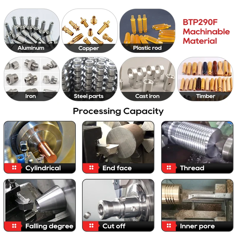 BT290F Precision Lathe Mill Combo Machine for Metal Turning and Drilling