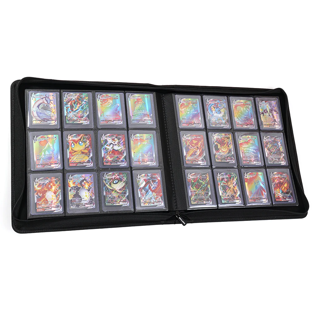 WITHYU Album De Collection 720 Cartes – 30 Pages (12 Pochettes), Fermeture Éclair, Étanche, Anti-UV, Portable (Rose)