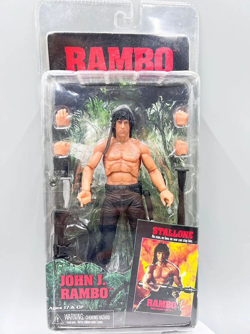NECA First Blood JOHN J. RAMBO STALLONE Action Figure Articulated Joints Moveable Vinyl Doll Collection Model Toys